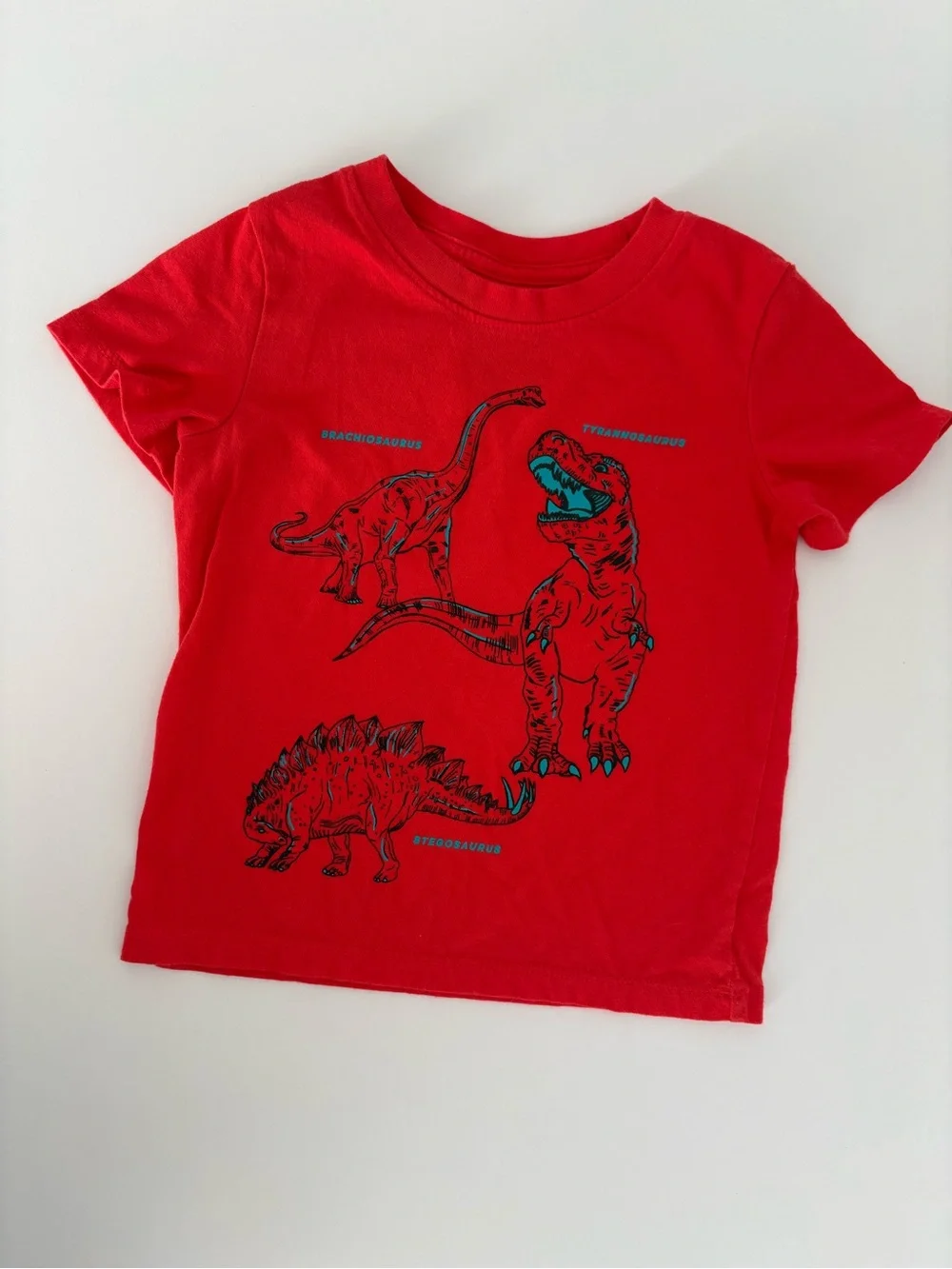 Cat & Jack Kids Short Sleeve Tees - Black & Red Dinosaur and Jack Designs 2T